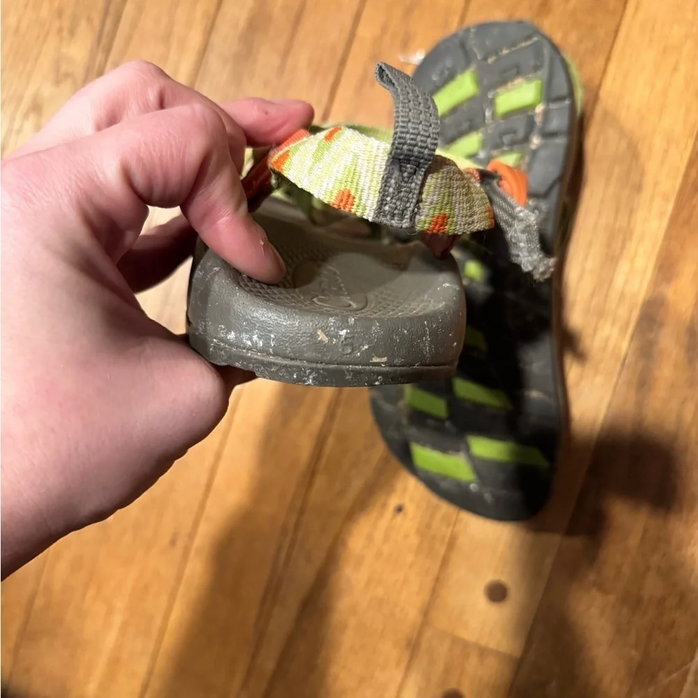 Chaco Z/1 EcoTread sandals with green and orange accent